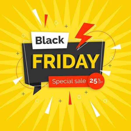 flat design black friday sales banner vector design illustrationのイラスト素材