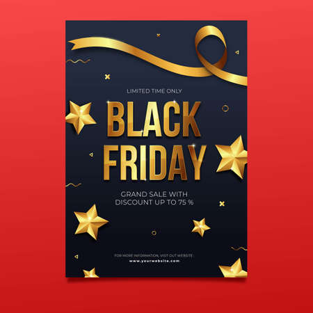 flat black friday flyer template vector design illustrationのイラスト素材