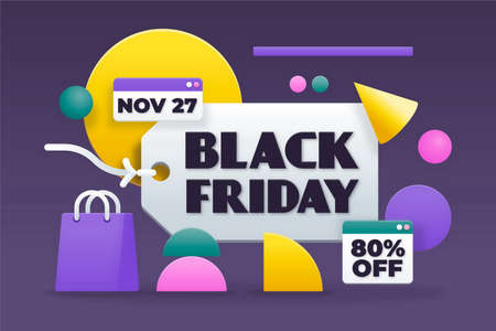 flat vector design illustration black friday vector design illustrationのイラスト素材