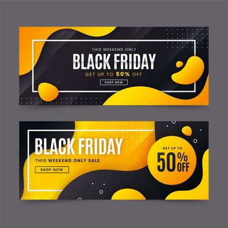 gradient black friday banners template vector design illustrationのイラスト素材