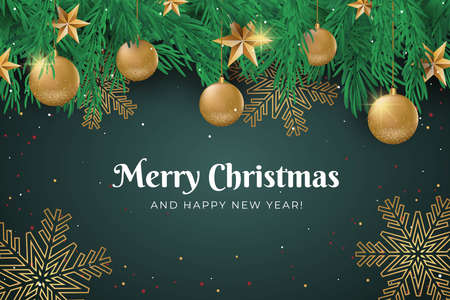 realistic christmas background vector design illustrationのイラスト素材