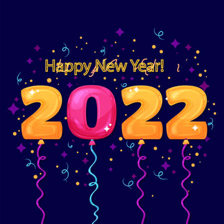 happy new year  2022 background vector design illustrationのイラスト素材
