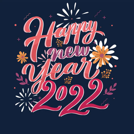 happy new year  2022 background vector design illustrationのイラスト素材
