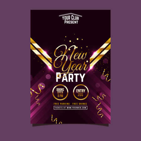 new year party poster  2022 vector design illustration