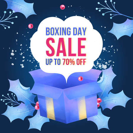watercolor boxing day sale vector design illustrationのイラスト素材