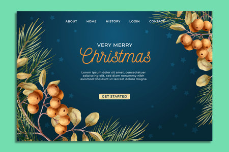 hand drawn christmas landing page vector design illustrationのイラスト素材