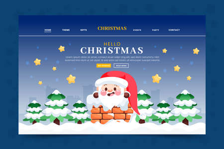 hand drawn christmas landing page vector design illustrationのイラスト素材