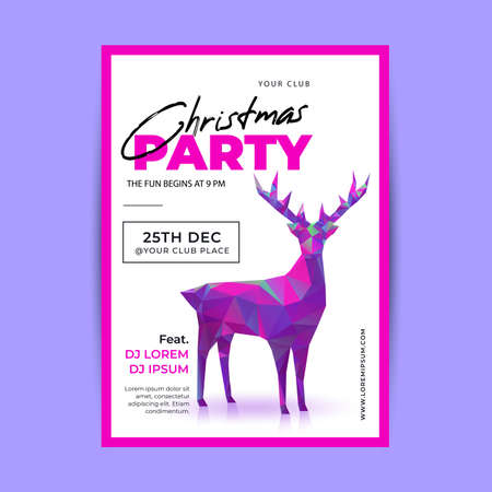 christmas poster template polygonal style vector design illustrationのイラスト素材