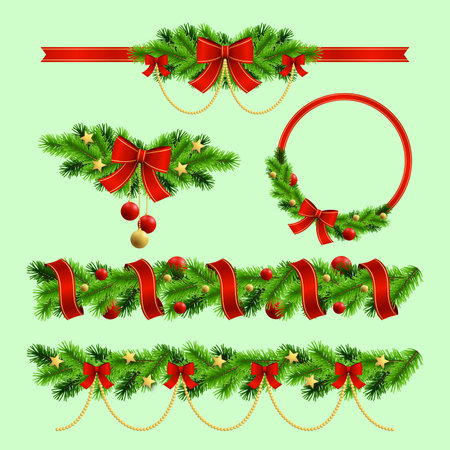 christmas decoration flat vector design illustrationのイラスト素材