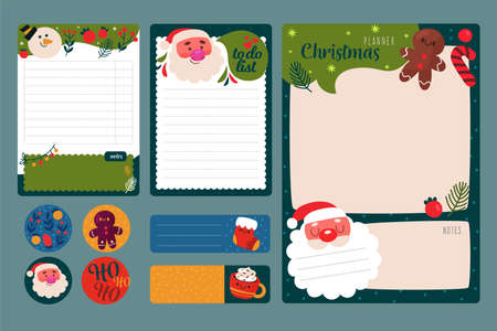 hand drawn christmas stationery template vector design illustrationのイラスト素材
