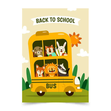 back school vector design illustration vertical flyer template