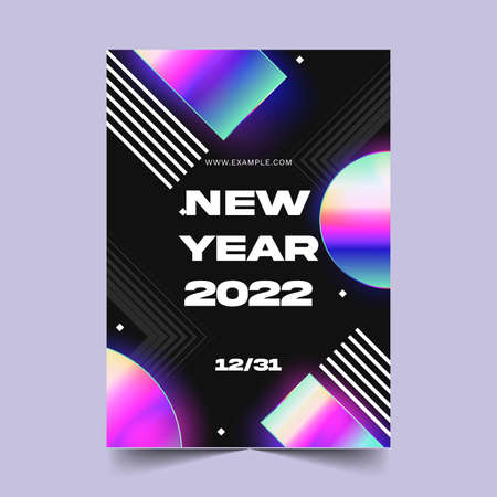 gradient new year vertical poster template abstract design vector illustrationのイラスト素材