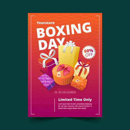 flat boxing gradient boxing day sale poster template sale collection abstract design vector illustrationのイラスト素材