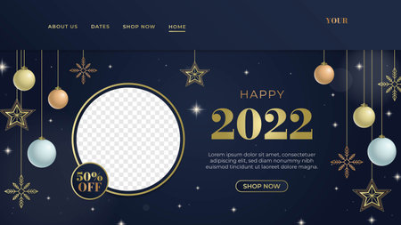 gradient new year landing page template abstract design vector illustrationのイラスト素材
