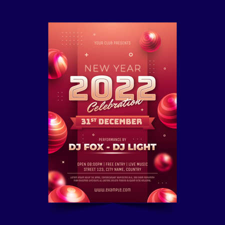 gradient new year vertical poster template abstract design vector illustrationのイラスト素材