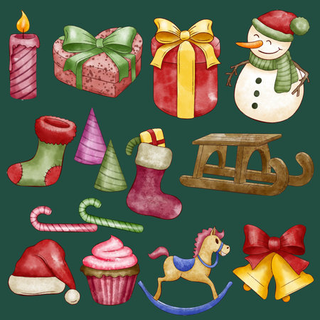 hand drawn new year s eve elements collection abstract design vector illustrationのイラスト素材