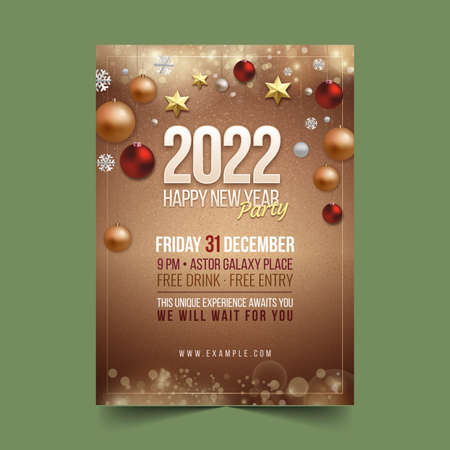 realistic new year vertical poster template abstract design vector illustrationのイラスト素材