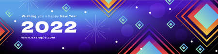 gradient new year twitch banner abstract design vector illustration