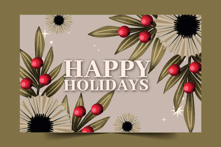 watercolor business christmas cards abstract design vector illustrationのイラスト素材