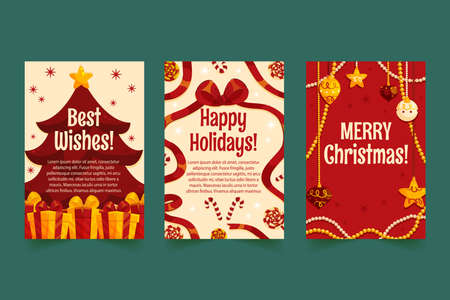 gradient business christmas cards template abstract design vector illustrationのイラスト素材