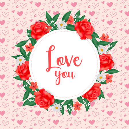 beautiful roses banner design vector illustrationのイラスト素材