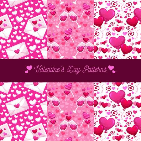 valentine day patterns design vector illustrationのイラスト素材