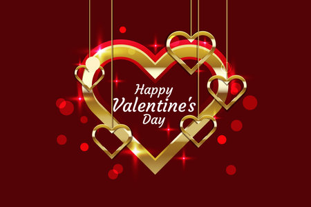 valentine golden background design vector illustrationのイラスト素材