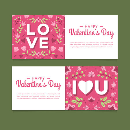 cute valentine day card template design vector illustrationのイラスト素材