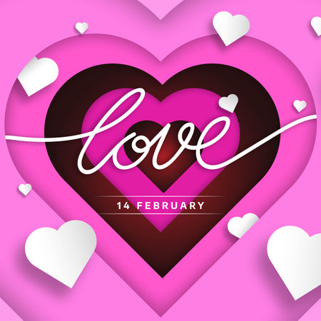 valentine day flat background design vector illustrationのイラスト素材