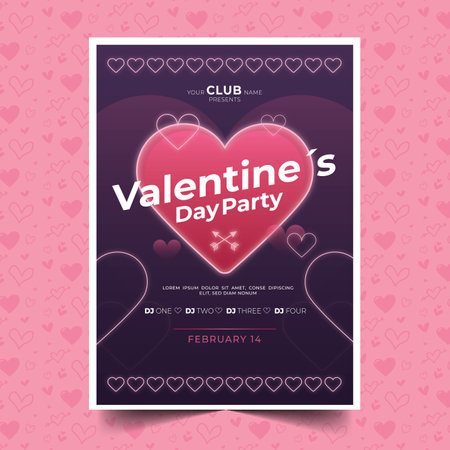 valentine day flyer design vector illustrationのイラスト素材