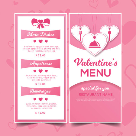 valentine menu template design vector illustrationのイラスト素材