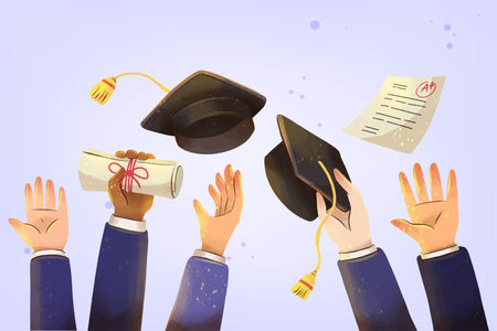 watercolor end school background vector design illustrationのイラスト素材