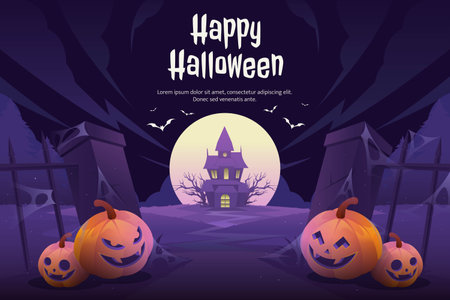 gradient halloween background vector design illustrationのイラスト素材