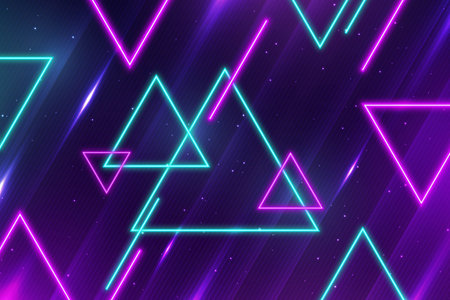 realistic neon lights lines background vector design illustrationのイラスト素材