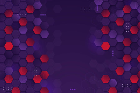 Modern scientific hexagonal cell spheres tesselar background pattern template for website titles and...
