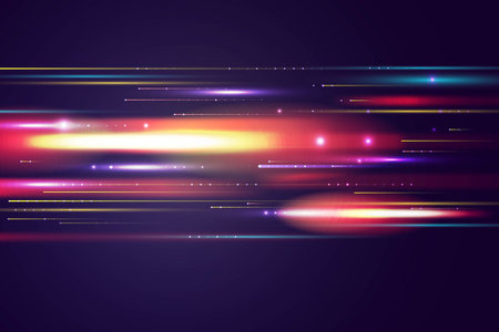 realistic neon speed motion background vector design illustrationのイラスト素材