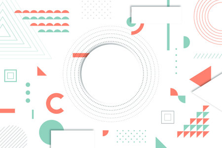 Abstract Colorful with Geometric Shape Combination Background Design. Usable for Greeting Card, Banner, Landing Page, Presentation Backgroundのイラスト素材
