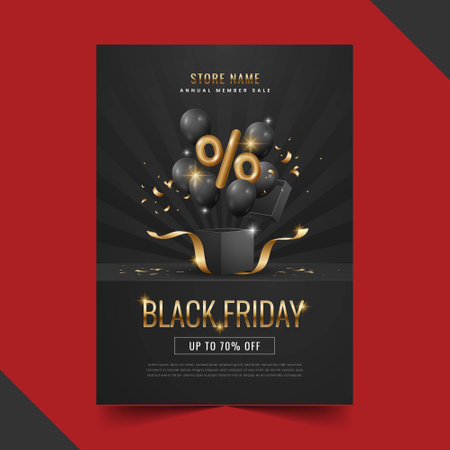 gradient black friday vertical poster template vector design illustrationのイラスト素材