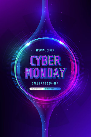 gradient futuristic cyber monday background vector design illustrationのイラスト素材