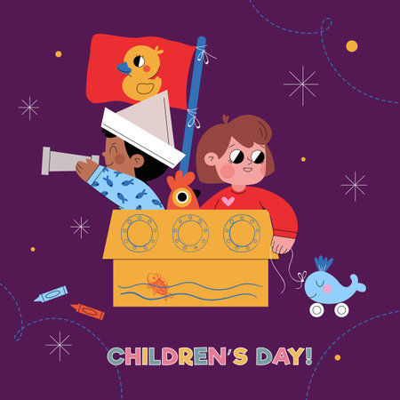 flat children s day spanish vector design illustrationのイラスト素材