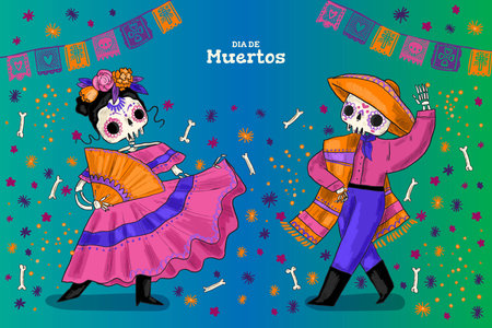 hand drawn dia de muertos background vector design illustrationのイラスト素材