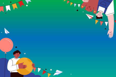hand drawn flat world children s day background vector design illustrationのイラスト素材