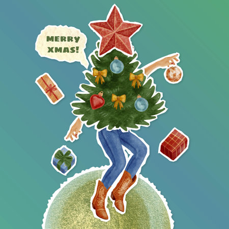 watercolor christmas elements set vector design illustrationのイラスト素材