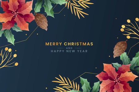 watercolor christmas background vector design illustrationのイラスト素材