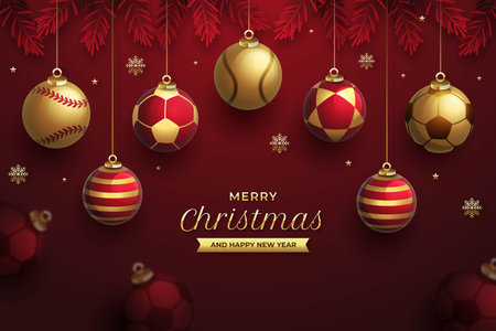 gradient christmas sport vector design illustrationのイラスト素材