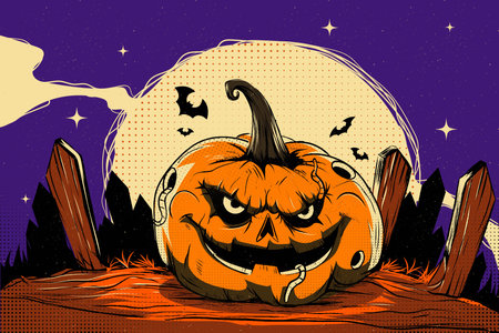 hand drawn vintage halloween background vector design illustrationのイラスト素材