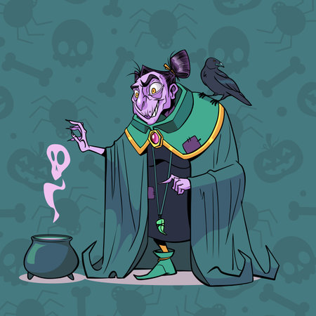 hand drawn characters halloween season design vector illustrationのイラスト素材