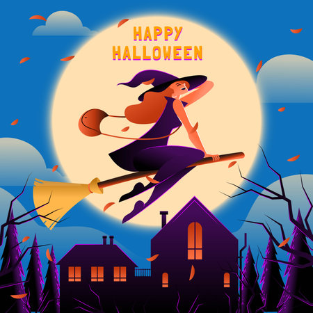 gradient halloween season design vector illustrationのイラスト素材