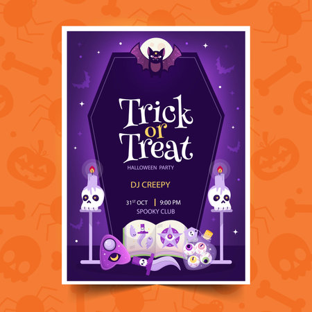 gradient vertical poster template halloween season design vector illustrationのイラスト素材