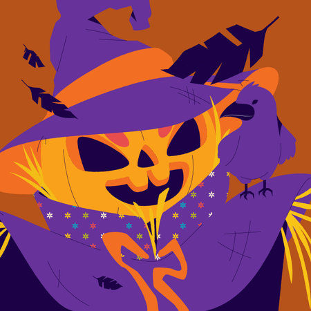 flat halloween season design vector illustrationのイラスト素材